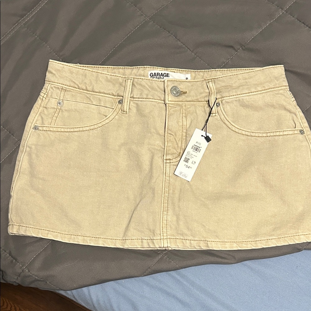 Garage Women's Beige Mini Skirt